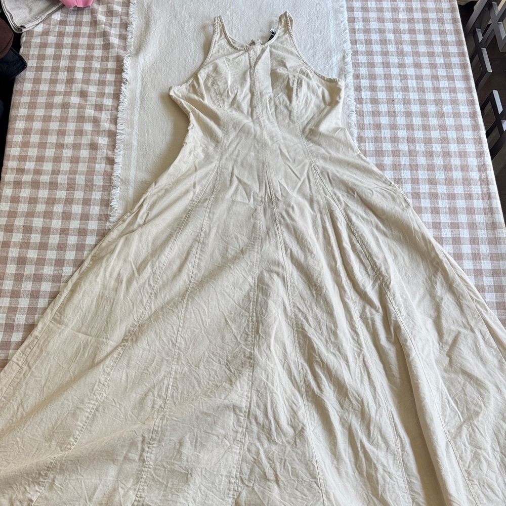 ASOS Cream Maxi Dress with Flowy Panel Skirt